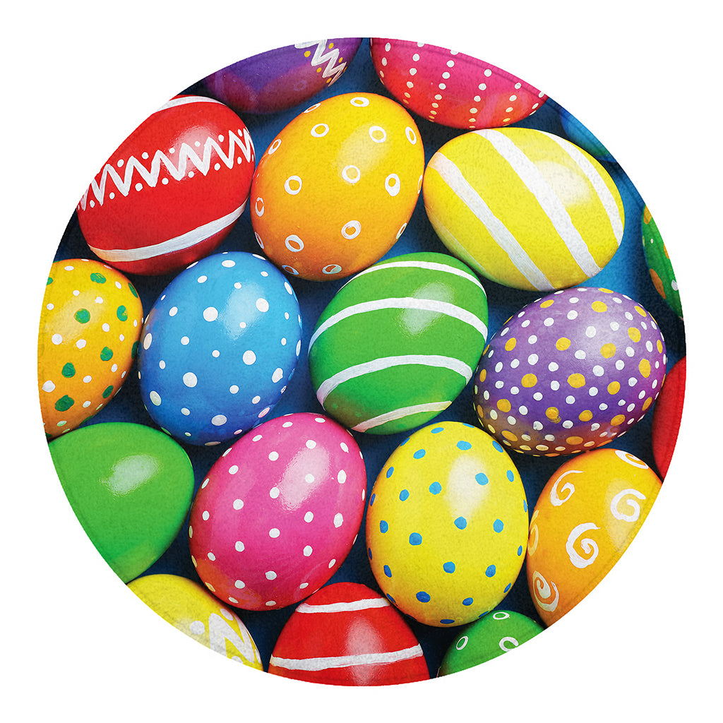 Colorful Easter Eggs Print Round Blanket
