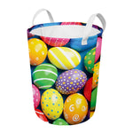 Colorful Easter Eggs Print Round Laundry Basket