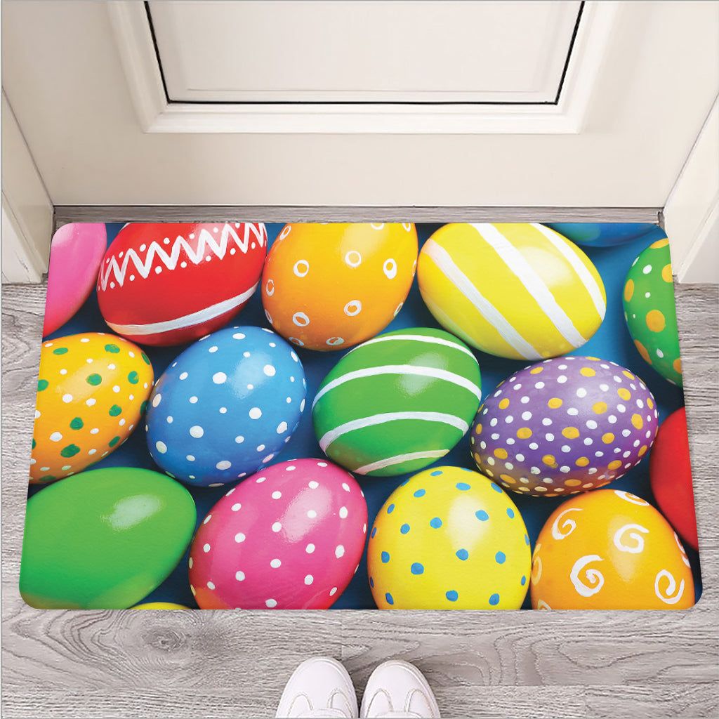 Colorful Easter Eggs Print Rubber Doormat