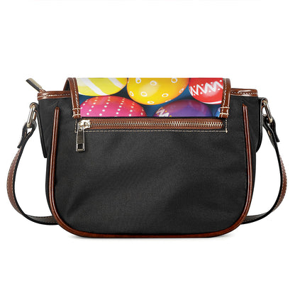 Colorful Easter Eggs Print Saddle Bag