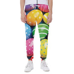 Colorful Easter Eggs Print Scuba Joggers
