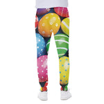 Colorful Easter Eggs Print Scuba Joggers