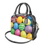 Colorful Easter Eggs Print Shoulder Handbag