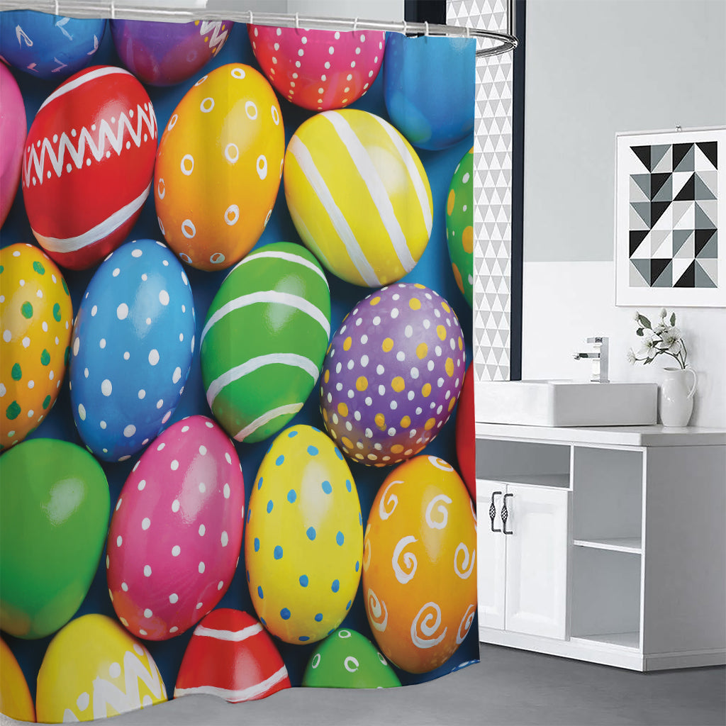 Colorful Easter Eggs Print Shower Curtain