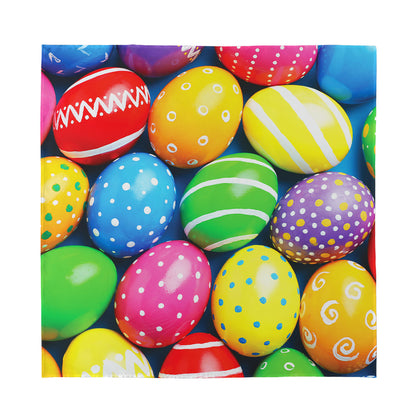Colorful Easter Eggs Print Silk Bandana