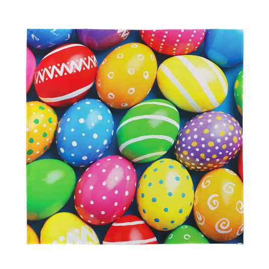 Colorful Easter Eggs Print Silk Bandana