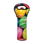 Colorful Easter Eggs Print Single Neoprene Wine Tote