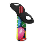 Colorful Easter Eggs Print Single Neoprene Wine Tote