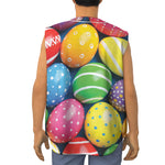 Colorful Easter Eggs Print Sleeveless Baseball Jersey