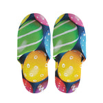 Colorful Easter Eggs Print Slippers