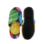 Colorful Easter Eggs Print Slippers