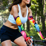 Colorful Easter Eggs Print Sun Protection Arm Sleeves