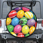 Colorful Easter Eggs Print Tire Cover With Camera Hole