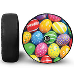 Colorful Easter Eggs Print Tire Cover With Camera Hole