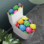 Colorful Easter Eggs Print Toilet Lid And Tank Cover Set