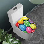 Colorful Easter Eggs Print Toilet Lid Cover