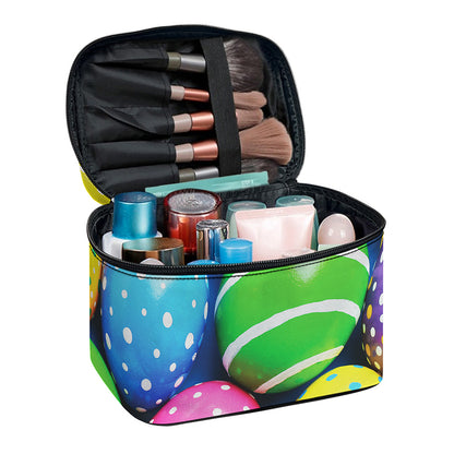 Colorful Easter Eggs Print Travel Makeup Bag