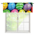 Colorful Easter Eggs Print Window Valance