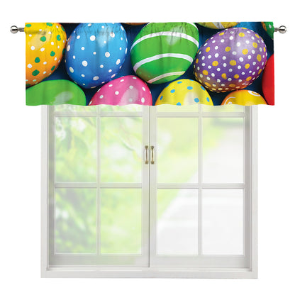 Colorful Easter Eggs Print Window Valance