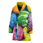 Colorful Easter Eggs Print Women's Bathrobe