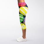 Colorful Easter Eggs Print Women's Capri Leggings