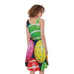 Colorful Easter Eggs Print Women's Sleeveless Dress