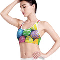 Colorful Easter Eggs Print Women's Sports Bra