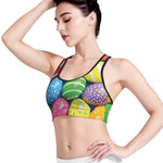 Colorful Easter Eggs Print Women's Sports Bra