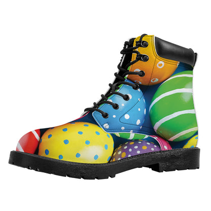 Colorful Easter Eggs Print Work Boots