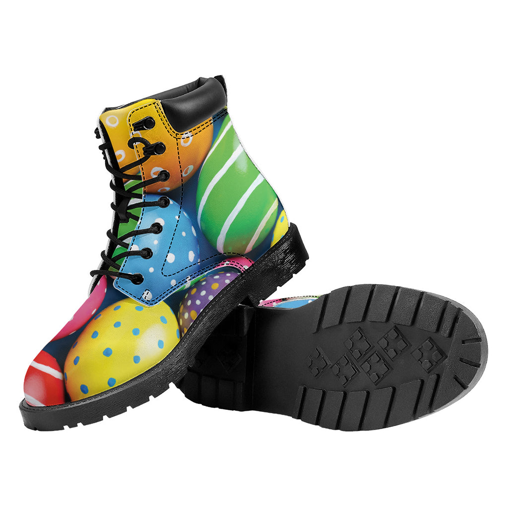 Colorful Easter Eggs Print Work Boots