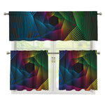 Colorful EDM Geometric Print 3 Piece Kitchen Curtains