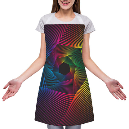 Colorful EDM Geometric Print Adjustable Apron