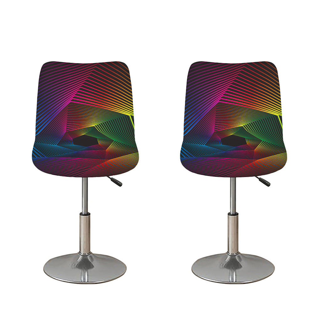 Colorful EDM Geometric Print Bar Stool Covers