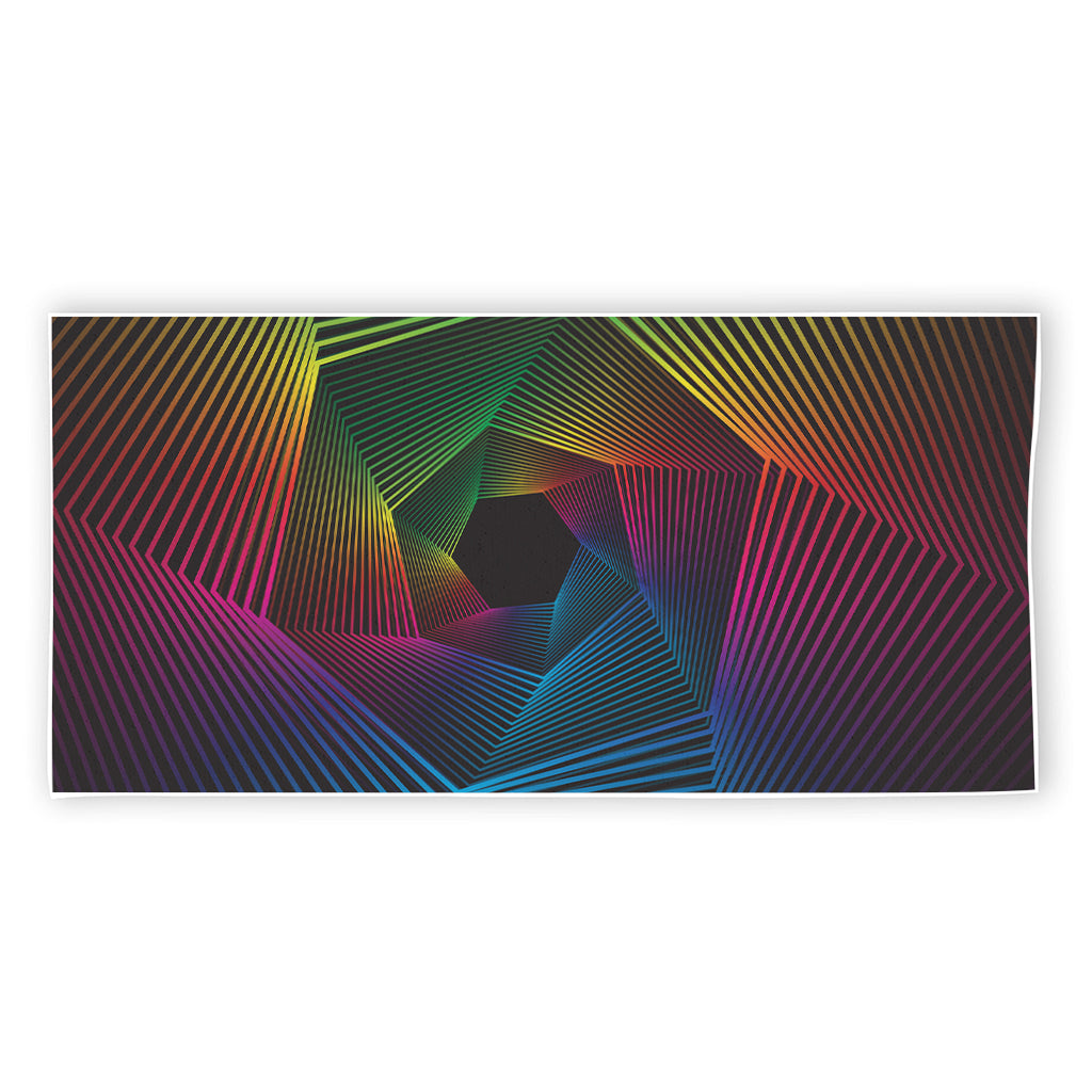 Colorful EDM Geometric Print Beach Towel