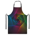 Colorful EDM Geometric Print Bib Apron With Pocket