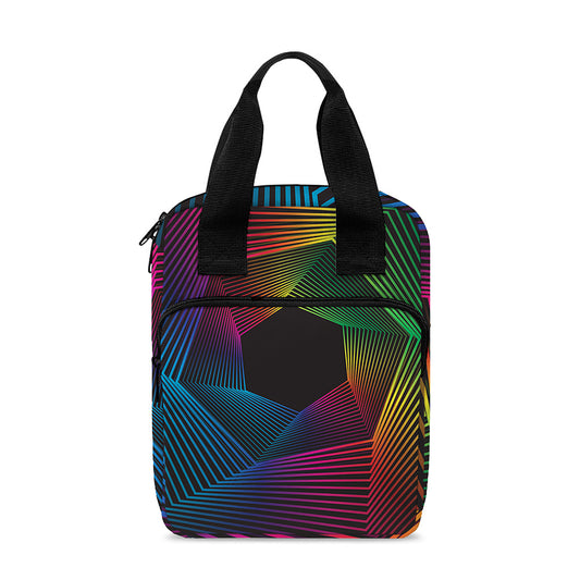 Colorful EDM Geometric Print Bible Tote Bag