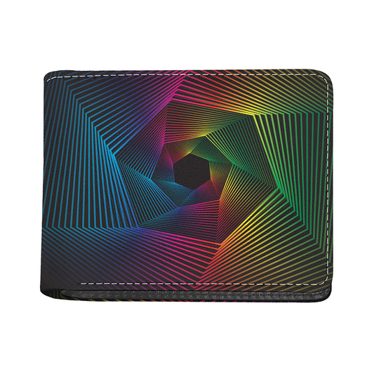Colorful EDM Geometric Print Bifold Wallet