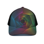 Colorful EDM Geometric Print Black Mesh Trucker Cap
