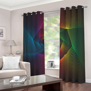 Colorful EDM Geometric Print Blackout Grommet Curtains