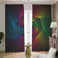 Colorful EDM Geometric Print Dimout Pencil Pleat Curtains