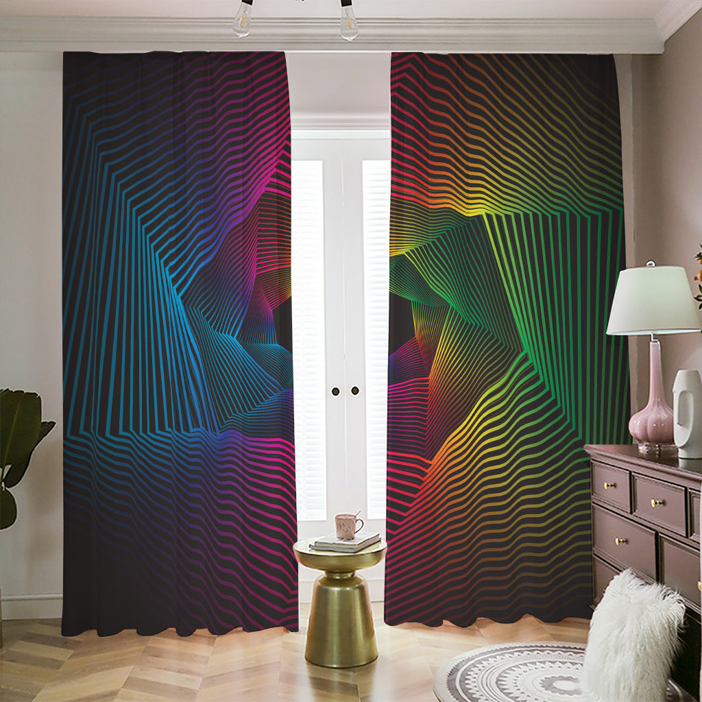 Colorful EDM Geometric Print Blackout Pencil Pleat Curtains