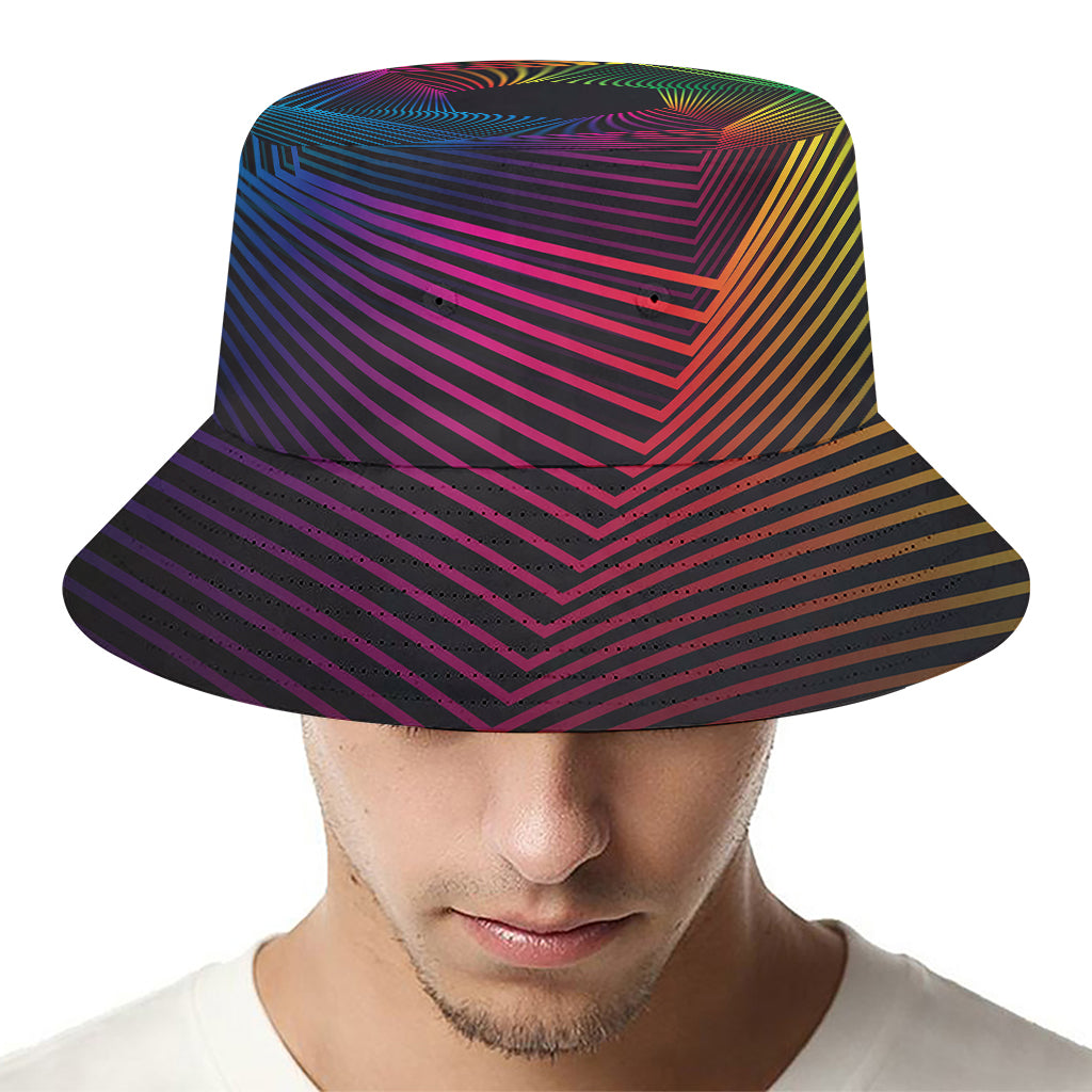 Colorful EDM Geometric Print Bucket Hat