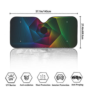 Colorful EDM Geometric Print Car Windshield Sun Shade