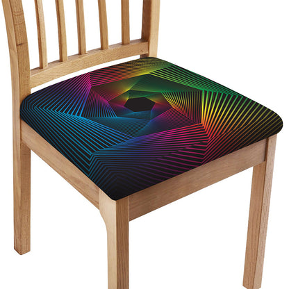 Colorful EDM Geometric Print Chair Cushion Cover