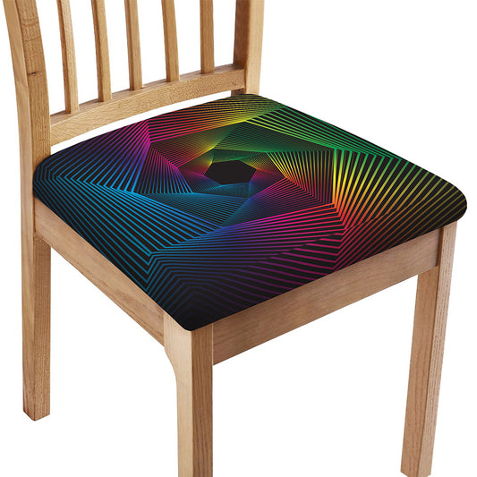 Colorful EDM Geometric Print Chair Cushion Cover
