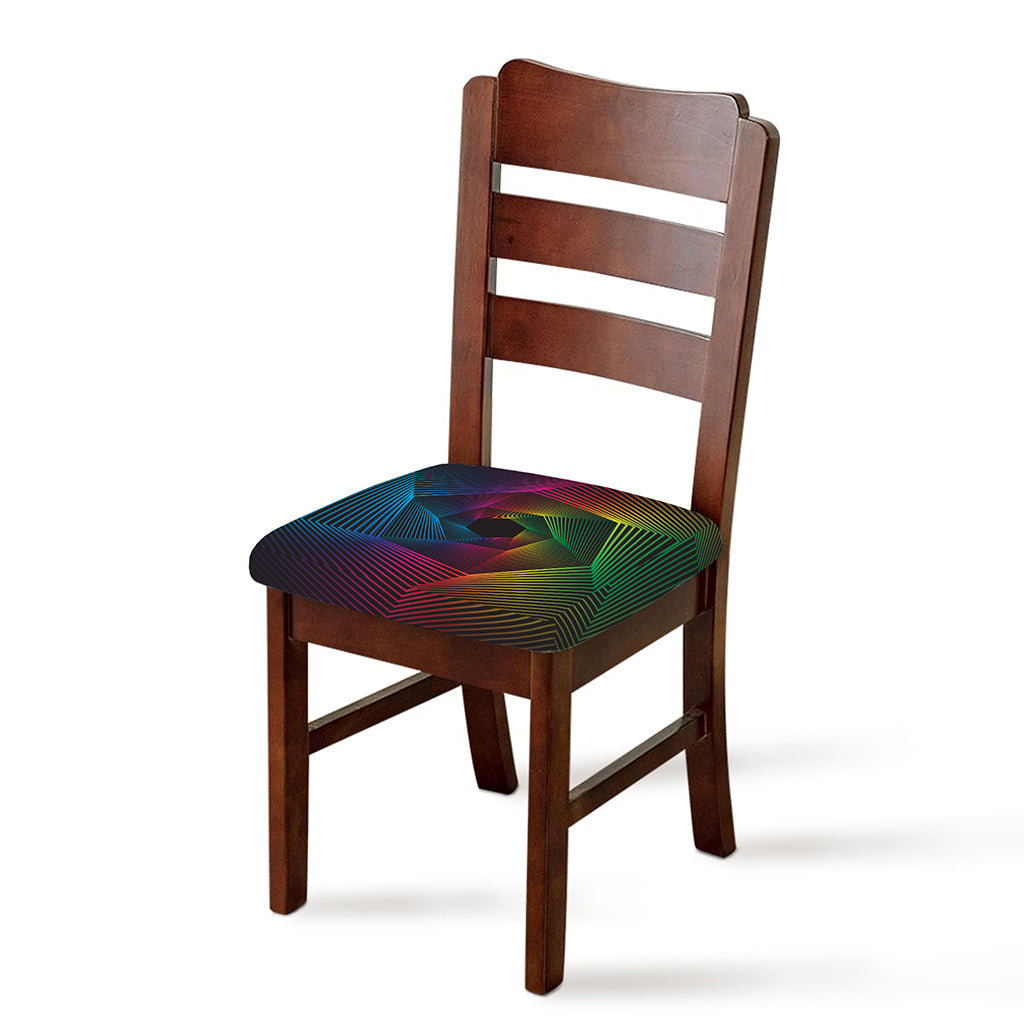 Colorful EDM Geometric Print Chair Cushion Cover