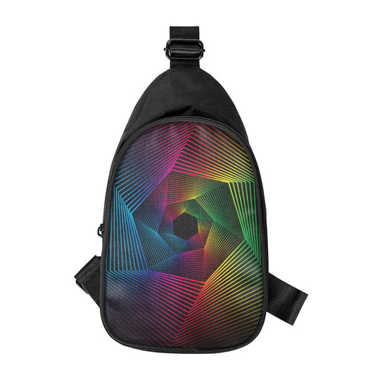 Colorful EDM Geometric Print Chest Bag