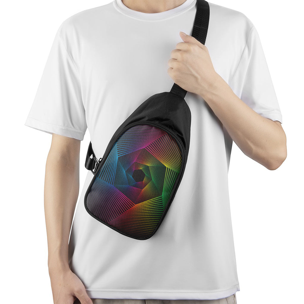 Colorful EDM Geometric Print Chest Bag