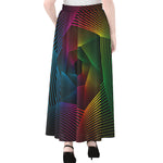 Colorful EDM Geometric Print Chiffon Maxi Skirt