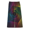 Colorful EDM Geometric Print Cotton Front Slit Maxi Skirt